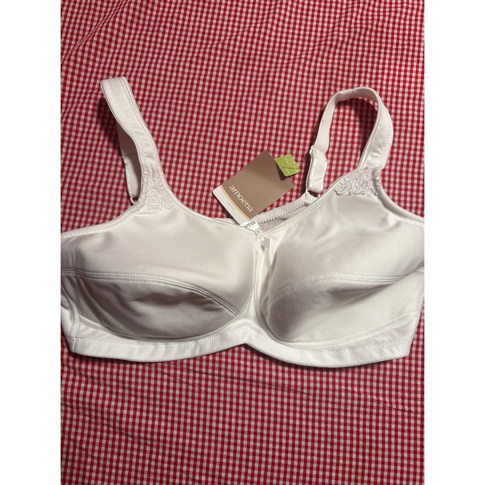 Amoena Kelly White Full Coverage Bra Style 2153 Size 40D